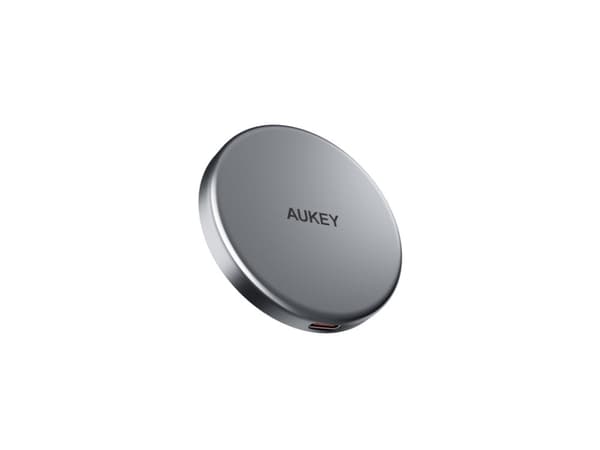 AUKEY MagFusion Aura Magnetic 15W, Innendørs, USB, Trådløs lading, Sølv
