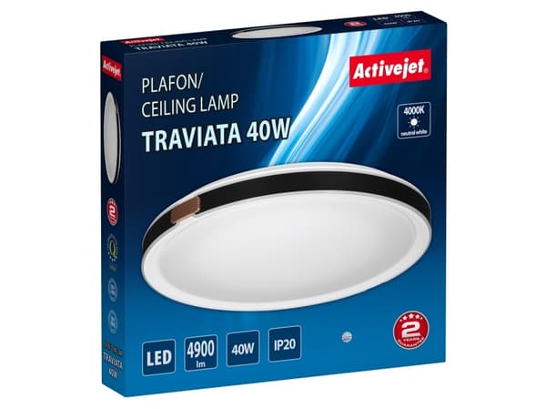 Activejet AJE-TRAVIATA 40W, 60 ampuller, LED, Ikke-utskiftbare pærer, 4000 K, 4900 lm, IP20