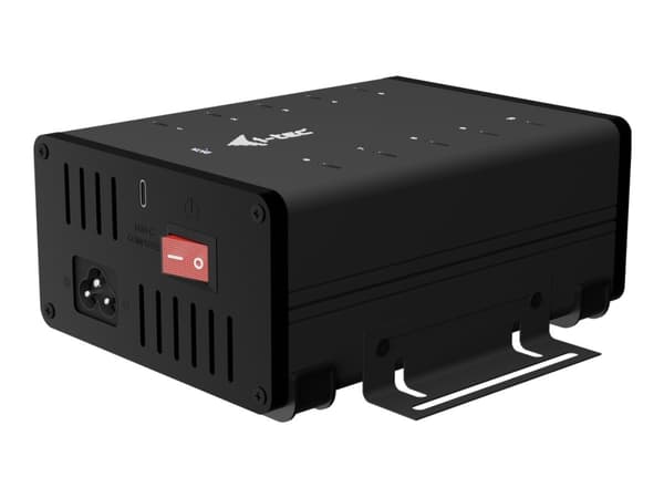 i-Tec - Hubb - 15W per port, laddning + data, metall, USB-C/USB-A - 2 x USB 3.2 Gen 1 + 8 x USB 2.0 - skrivbordsmodell Svart