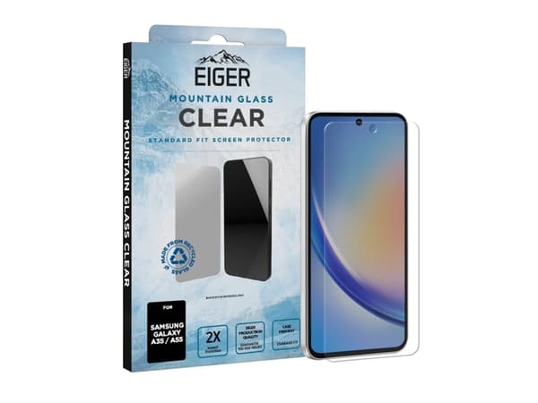 EIGER EGSP00957, Samsung, Galaxy A35 / A55, Trykkbestandig, Ripebestandig, Gjennomsiktig, 1 stykker