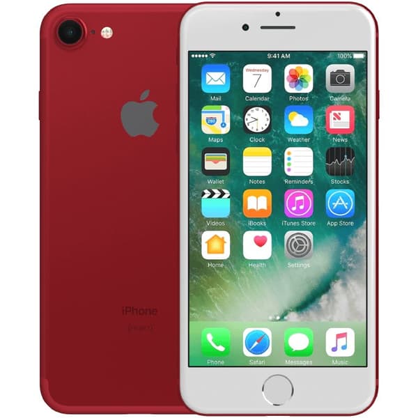 iPhone 7 Red 128 GB Klass B 100% batteri (refurbished) Röd