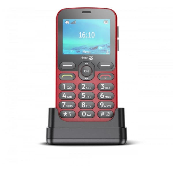Doro 1881 4G-bastelefon, röd Röd