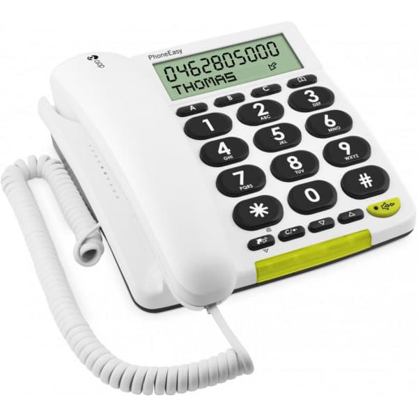 Doro PhoneEasy 312cs -fastnettelefon, hvid