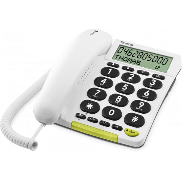 Doro PhoneEasy 312cs -fastnettelefon, hvid