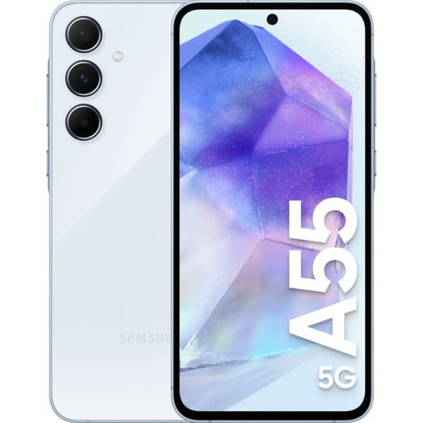 Samsung Galaxy A55 5G-telefon, 256/8 GB, blå Blå