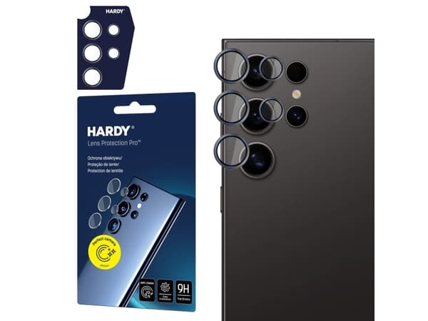 3MK HARDY Lens Protection Pro, Samsung, Galaxy S24 Ultra, Ripebestandig, Knusesikker, Sort, Gjennomsiktig, 1 stykker
