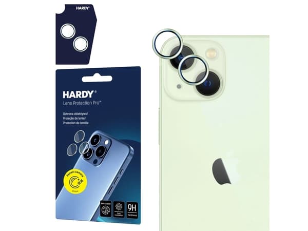 3MK HARDY Lens Protection Pro, iPhone, iPhone 15 Plus, iPhone 15, Reptålig, Splitterskyddad, Grön, Transparent, 1 styck