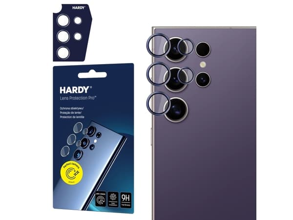 3MK HARDY Lens Protection Pro, Samsung, Galaxy S24 Ultra, Reptålig, Splitterskyddad, Transparent, Violett, 1 styck