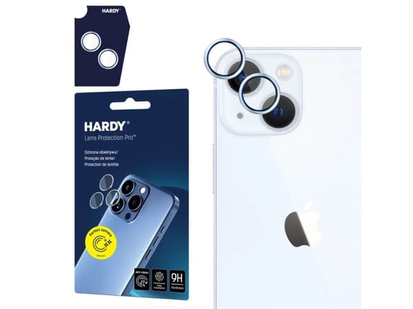 3MK HARDY Lens Protection Pro Blue, Apple, iPhone 15 Plus, iPhone 15, Slagtålig, Reptålig, Splitterskyddad, Transparent, 2 styck