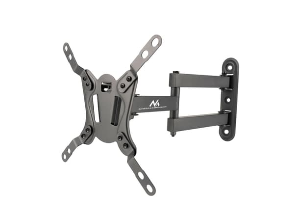 Maclean MC-418 TV Monitor Full Motion Wall Mount 23"-43" 30kg max VESA 200x200 Sort vippende roterende justerbar vægafstand holderbeslag Robust pulve