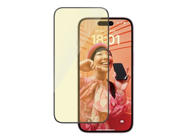 PanzerGlass - Skärmskydd för mobiltelefon - ögonskydd, ultrabred passning med EasyAligner - glas - 6.1" - ramfärg svart - för Apple iPhone 15