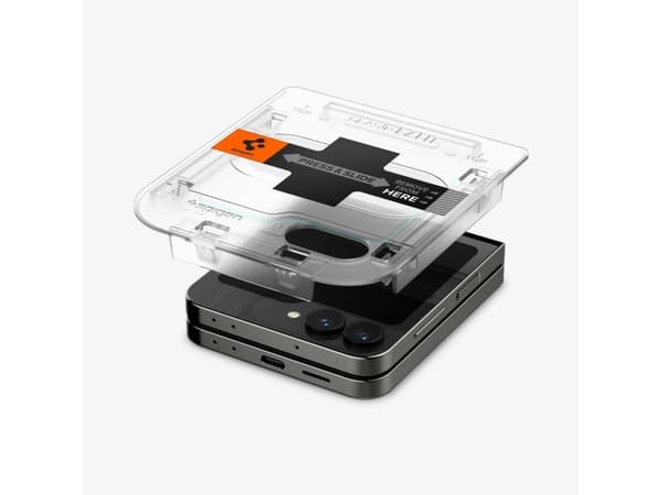 Spigen GLAS.tR EZ Fit, Samsung, Galaxy Z Flip 6, Reptålig, Transparent, 2 styck