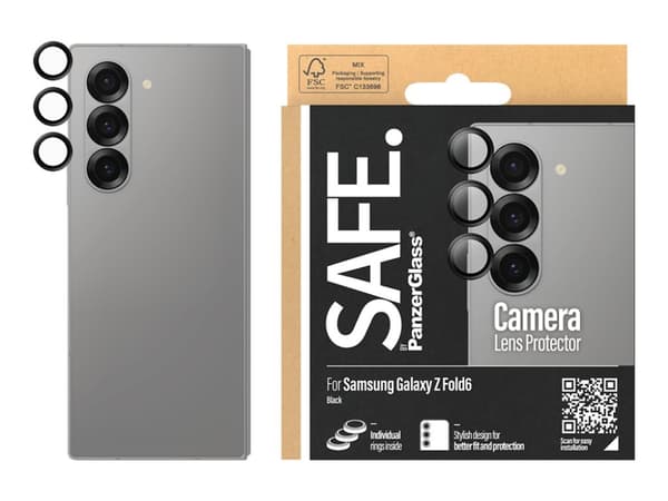 SAFE. by PanzerGlass - Linsebeskytter for mobiltelefon - svart - for Samsung Galaxy Z Fold6