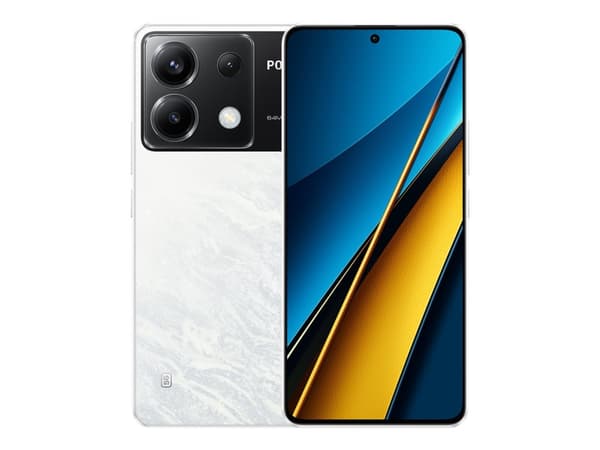 Xiaomi POCO X6 - 5G pekskärmsmobil - dual-SIM - RAM 12 GB / Internminne 256 GB - OLED-skärm - 6.67" - 2712 x 1220 pixlar (120 Hz) - 3 st. bakre kamer Vit