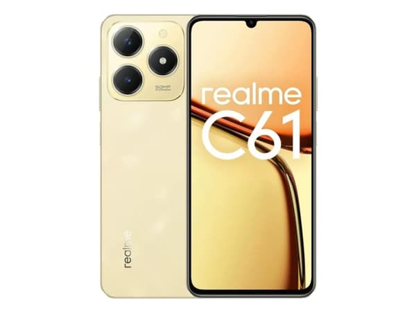 Realme C61 - 4G smarttelefon - dobbelt-SIM - RAM 6 GB / Internminne 256 GB - microSD slot - 6.745" - 1600 x 720 piksler (90 Hz) - 2x bakkameraer 50 M