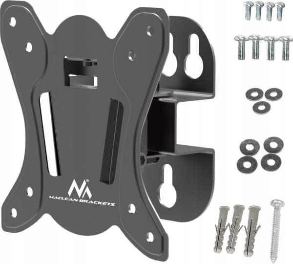 Maclean MC-415 TV-monitorin seinäkiinnike 13"-32" 30kg Kallistus Kääntäminen max VESA 100x100 30kg Musta Slim Universal Jauhemaalattu Maclean MC-415 TV-monitorin seinäkiinnike 13"-32" 30kg Kallistus Kääntäminen max VESA 100x100 30kg Musta Slim Universal Jauhemaalattu