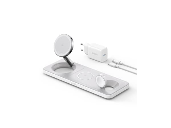 Anker MagGo, Innendørs, USB, Trådløs lading, Hvit