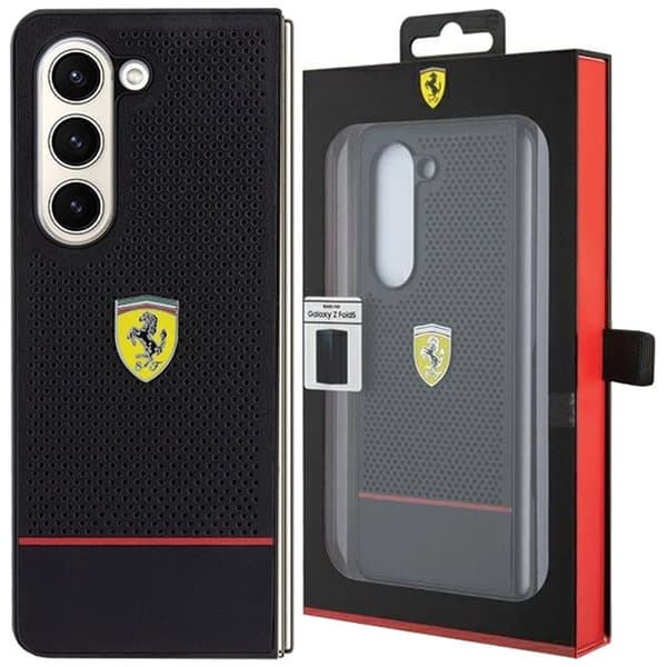 Ferrari Perforated Line Deksel til Samsung Galaxy Z Fold 5 - Svart
