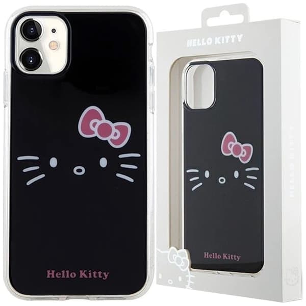 Hello Kitty IML Kitty Ansiktsbeskyttelsesdeksel til iPhone 11 / Xr - svart