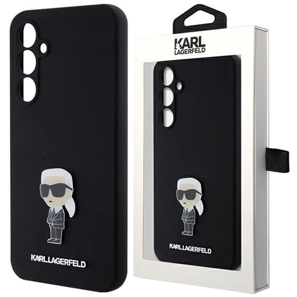Karl Lagerfeld Silikon Ikonik Metal Pin Deksel til Samsung Galaxy S23 FE - Svart