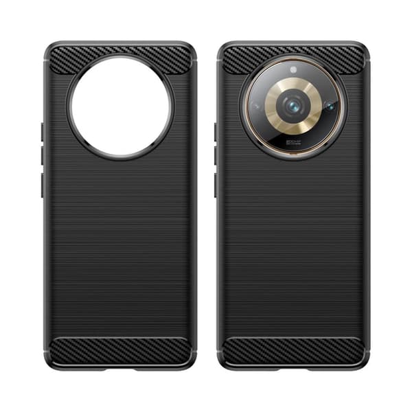 Fleksibelt karbonmønsterdeksel for Realme 11 Pro / 11 Pro+ Carbon Case - svart
