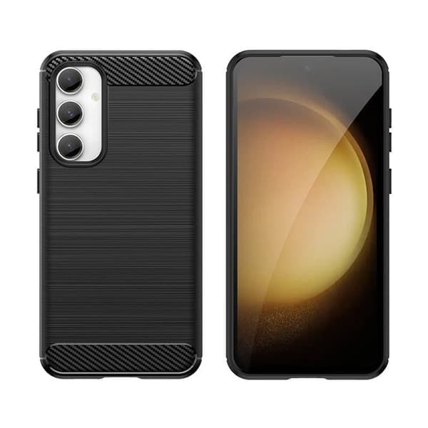 Fleksibelt karbonmønsterdeksel til Samsung Galaxy S23 FE Carbon Case-telefon - svart