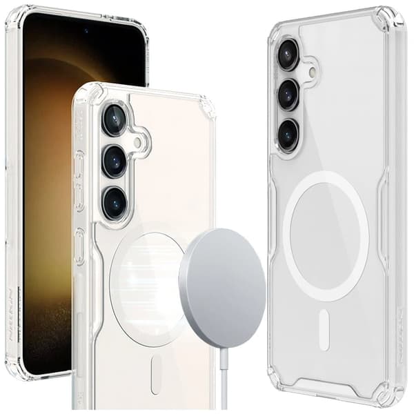 Nillkin Nature Pro Armor-deksel med magnetring til Samsung Galaxy S24 - Hvit