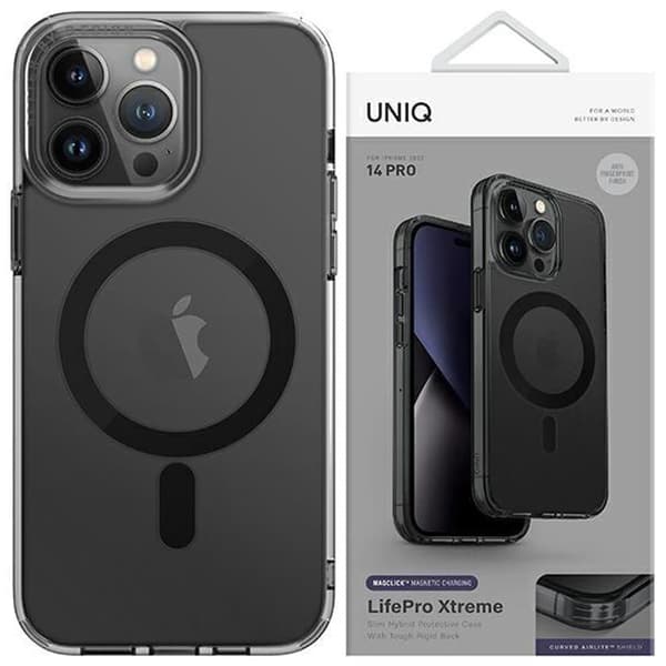 UNIQ LifePro Xtreme iPhone 14 Pro Max 6.7 deksel Magclick Last ned svart/røyk frost