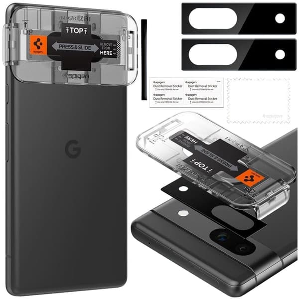 KAMERADEKKSEL SPIGEN OPTIK.TR "EZ FIT" KAMERABESKYTTELSE 2-PAKK GOOGLE PIXEL 7A SVART
