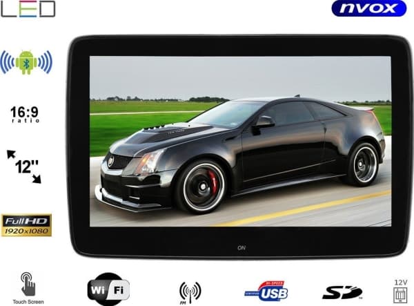 Nvox auton niskatuen näyttö omistettu mercedes benz 12 tuuman led full hd android ja usb sd fm bt wifi 12v 12v