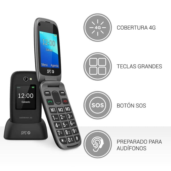 Mobiltelefon SPC 2330N HARMONY 4G 128 MB Sort 2,4"