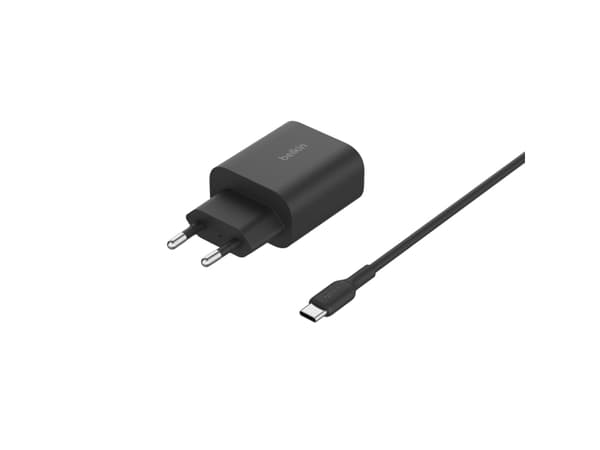 Belkin BoostCharge 3-in-1 - Trådløst ladestativ - magnetisk, sammenleggbar, med Qi2 + AC-strømadapter - 15 watt - Fast Charge - svart