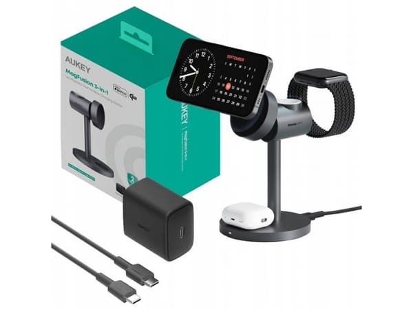 Aukey Aukey langaton laturi 3-in-1, Qi2.0 15W