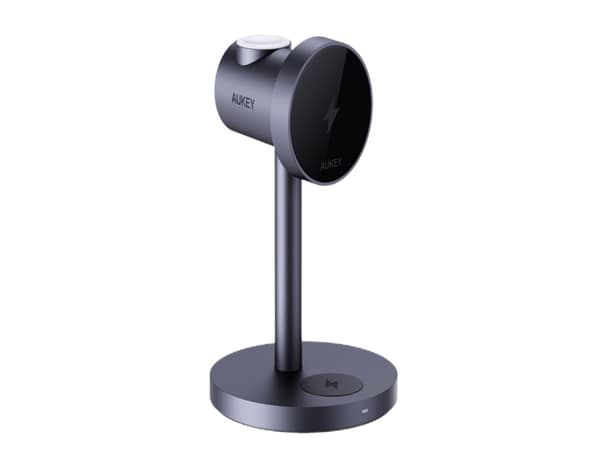 AUKEY MagFusion 3-IN-1 Fastcharger, Innendørs, USB, Sort Sort