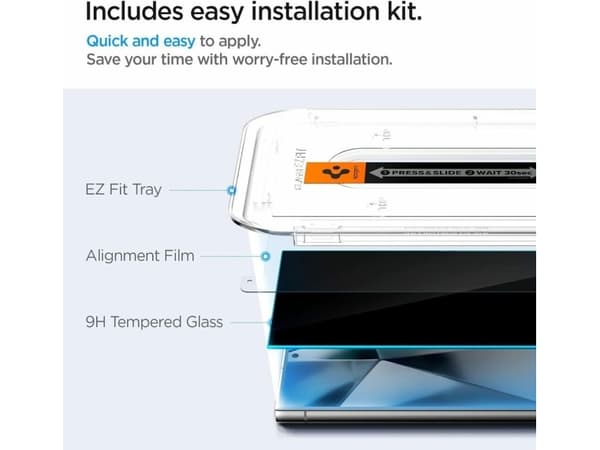 Spigen SZKŁO HARTOWANE SPIGEN GLAS.TR ”EZ FIT” 2-PACK GALAXY S24 ULTRA PRIVACY