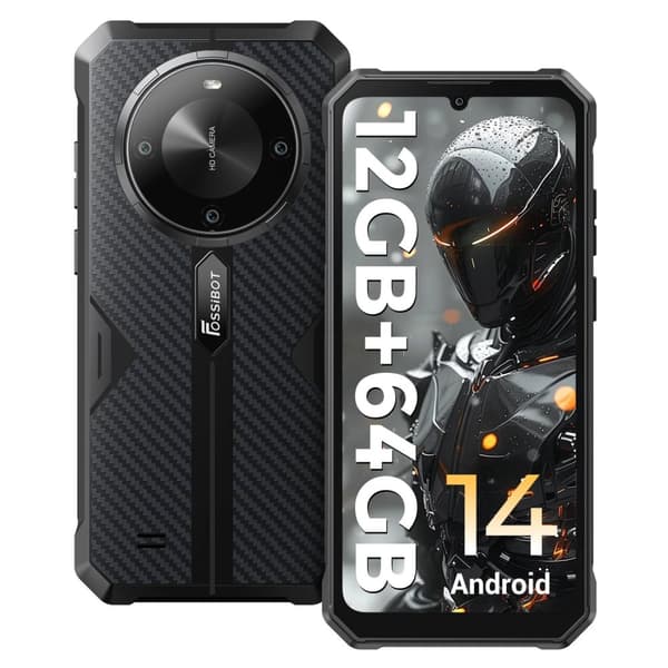 Robust Smartphone, 10300mAh Batteri, 6.745" HD+ Skærm, Android 14,SortSort, Global Version = Global Version, EU Stik