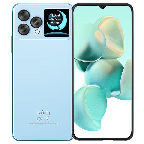 Dobbelt skærm Smartphone, 16GB RAM, 256GB lagerplads, 64MP kamera,Lys blå, 8 gram, 256G256G