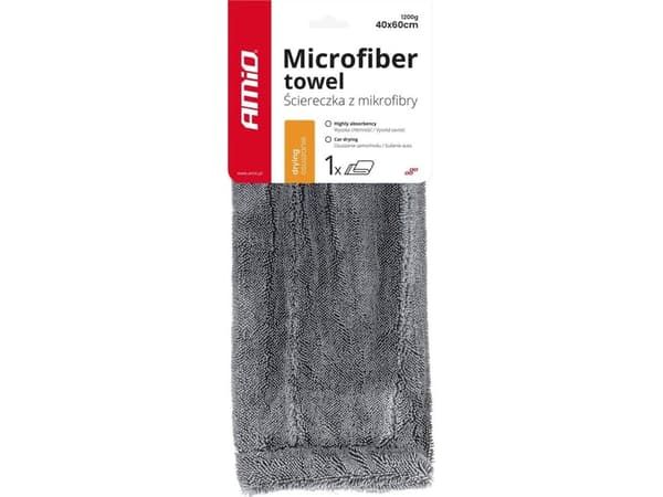 AMiO mikrofiberklut, håndkle for tørking av bil, billakk, 40x60 cm amio-03760