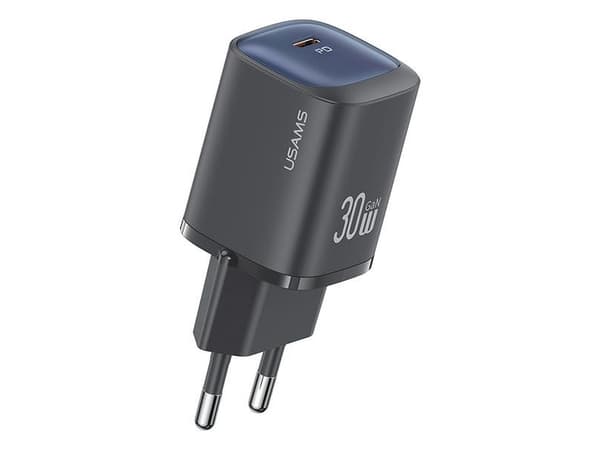 Usams USAMS nätverksladdare CC251 30W GaN USB-C snabbladdning HC-serien svart/svart CC251TC01