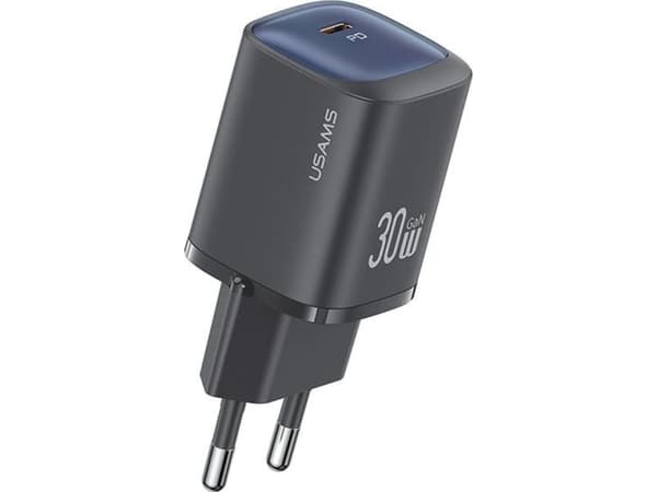 Usams USAMS nätverksladdare CC251 30W GaN USB-C snabbladdning HC-serien svart/svart CC251TC01