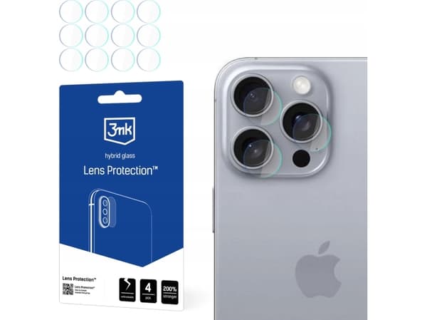 3MK Lens Protection, Apple, iPhone 16 Pro Max, Impact resistant, Scratch resistant, Transparent, 4 pc(s)