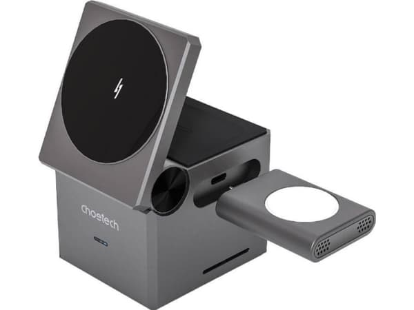 Choetech T632-F induktiv lader 15W 3in1 for iPhone / Apple Watch / AirPods - grå