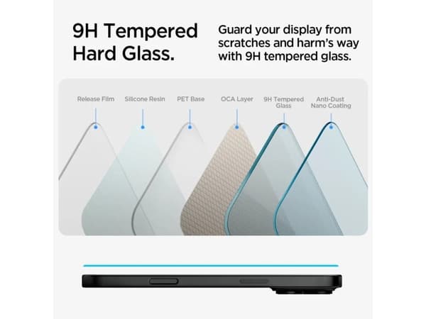 Spigen Glas.tR Slim HD, Apple, iPhone 16 / iPhone 15, Slagtålig, Reptålig, Transparent, 1 styck