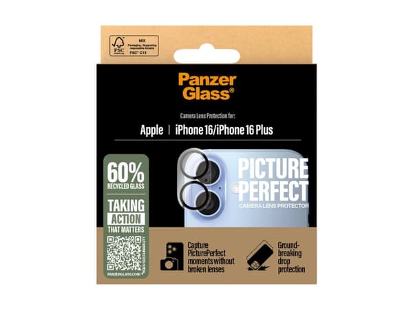 PanzerGlass PicturePerfect - Linsskydd för mobiltelefon - för Apple iPhone 16, 16 Plus