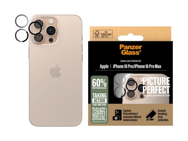 PanzerGlass PicturePerfect - Linsebeskytter for mobiltelefon - for Apple iPhone 16 Pro, 16 Pro Max