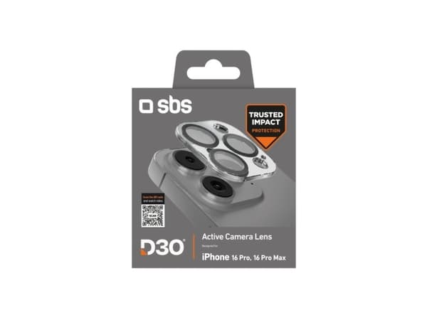 SBS D3O härdat glas för kameraö för iPhone 16 Pro / 16 Pro Max