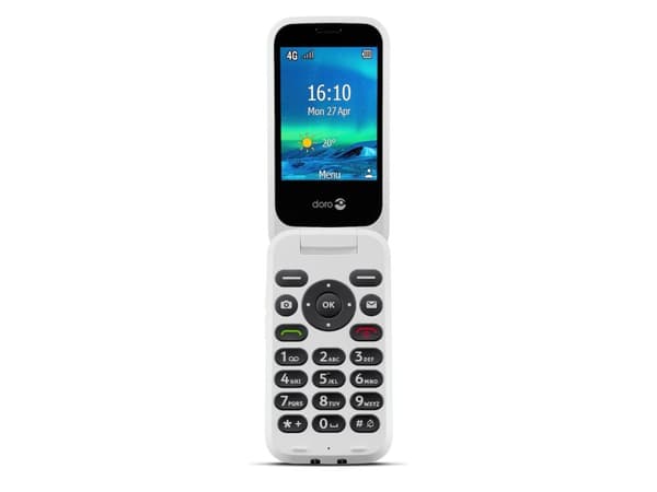 [OUTLET] - DORO 6881 - 4G-funktionstelefon - microSD-kortplats - 320 x 240 pixlar - bakre kamera 2 MP - röd och vit