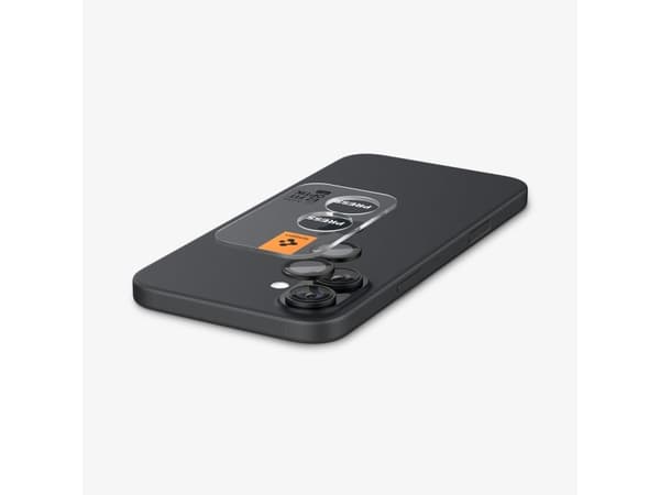 Spigen Optik Pro EZ Fit, Approach, iPhone 16 Plus, Dammresistent, Reptålig, Transparent, 2 styck