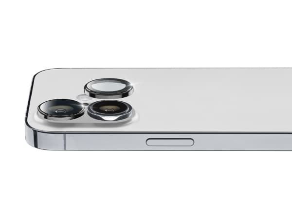 Cellularline CAMERARINGIPH16, Apple, iPhone 16, iPhone 16 Plus, naarmuuntumaton, iskunkestävä, musta, läpinäkyvä, 1 kpl