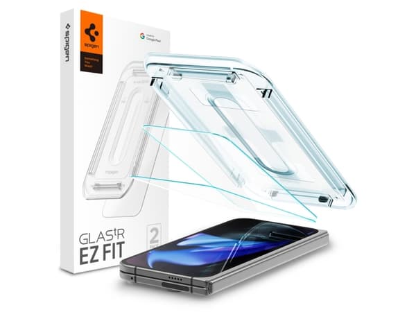 Spigen GLAS.tR EZ Fit, Google, Google Pixel 9 Pro Fold (2024), Støvresistent, Ripebestandig, Gjennomsiktig, 2 stykker